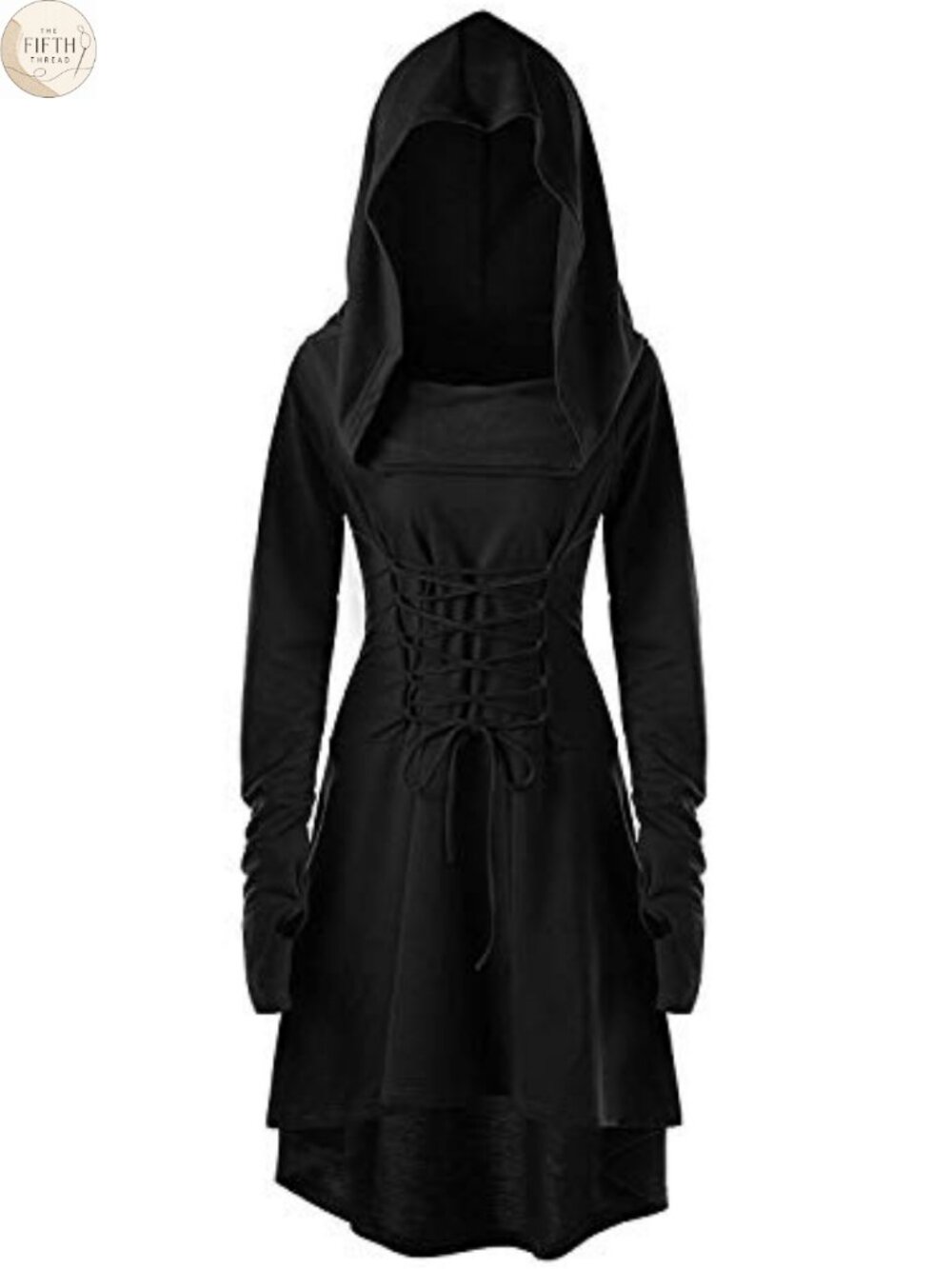 Women's Renaissance Hooded Lace-Up High Low Costume Dress Polyester